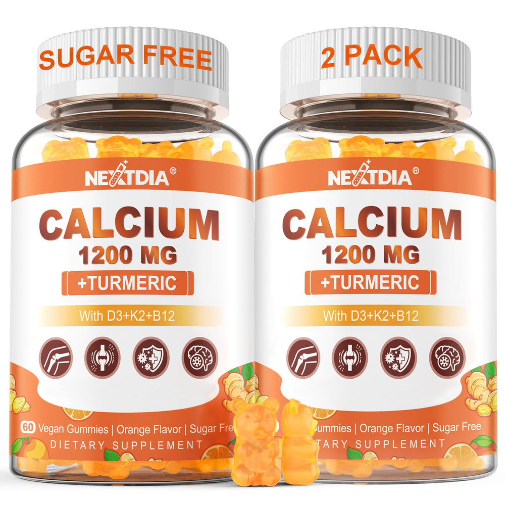 Nextdia Calcium Gummies with Turmeric bottle shows a potent, convenient bone support option.