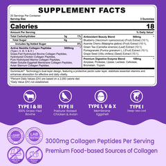 Nextdia collagen gummies antioxidant blend close-up highlighting skin-supporting nutrients.