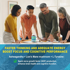 Nextdia Focus Memory & Energy Gummies packaging scene shows sugar-free, vegetarian-friendly formula.
