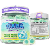 Nextdia GABA Gummies bottle pour showing calm mood delivery for busy days