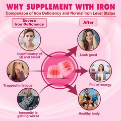 Nextdia Iron Gummies on spoon highlight strawberry flavor for easy daily intake.