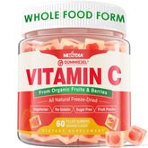 Nextdia Organic Vitamin C Gummies bottle front with orange chews for daily immune support.