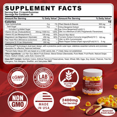 Nextdia Red Yeast Rice Gummies bottle back with ingredients and dosage directions.