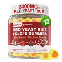 Nextdia Red Yeast Rice Gummies bottle front for easy daily wellness on the go.
