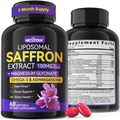 Nextdia Saffron Supplements bottle for daily mood support
