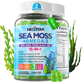 Nextdia Sea Moss Gummies bottle front for daily energy support.
