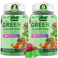 Nextdia Super Greens Gummies bottle front view for convenient daily nutrition on the go