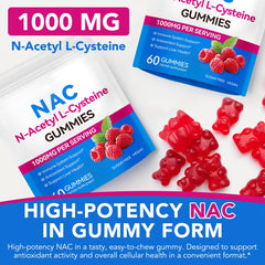 NFILVSYO NAC Gummies bottle back reveals sugar-free formula and ingredients