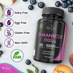 NGU Next Gen U D Mannose 1500 mg caplets closeup for easy daily use