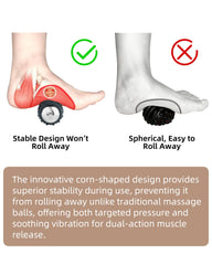 NHO vibrating ball corn-design for stable placement during massage.
