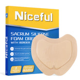 Niceful sacral foam dressing with border provides secure adhesion and comfort