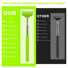 NICEMOVIC back scratcher soft rubber handle for comfortable grip