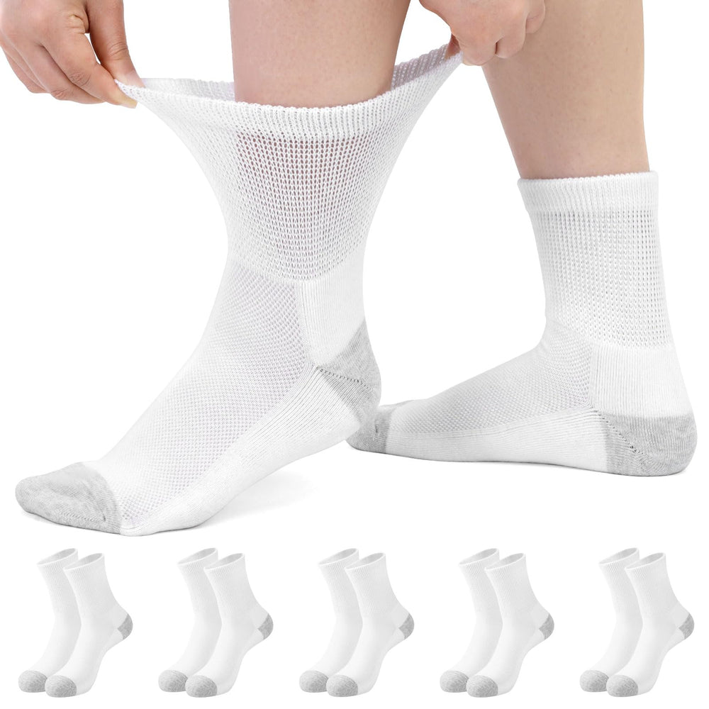 NIIRKIIR diabetic ankle socks in white featuring a non-binding top for improved comfort