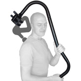 Ninefold Design BackBadger holster strap secures the massage gun during back sessions.