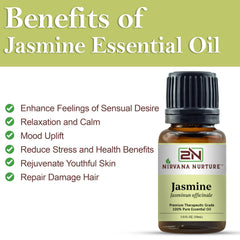 Nirvana Nurture Jasmine Oil dropper closeup highlighting purity and aroma