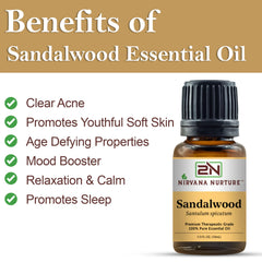 Nirvana Nurture Sandalwood oil dropper with premium therapeutic-grade scent