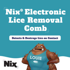 Nix Electronic Lice Comb shows LED spotlight for clear viewing.