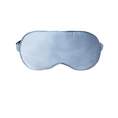 NMM Global máscara de sueño de seda de morera azul para descanso suave.