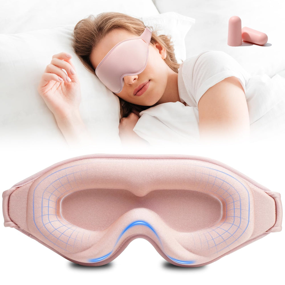 N NITZEZY 3D Sleep Mask offers full blackout for undisturbed rest.