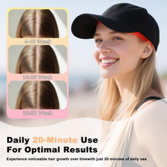NNUSHK Red Light Cap cordless design in-use on scalp