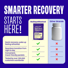 Pouring water with DHM Detox 5, simple hydration-forward nightly step.