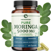 Nobi Moringa Capsules 5000mg bottle front highlighting premium antioxidant supplement