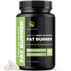 Nobi Nutrition Green Tea Weight Loss Pills bottle on a clean surface for daily weight management