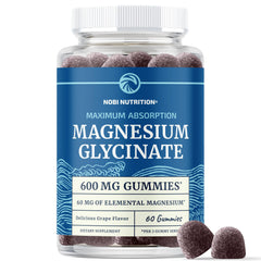 Nobi Nutrition Magnesium Gummies bottle shown for daily wellness on the go