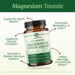 Nobi Magnesium Taurate capsules closeup emphasizes elemental magnesium delivery for muscles and sleep.