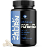 Nobi Nutrition Night Time Fat Burner bottle shown for nightly metabolism support and restful sleep.