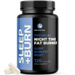 Nobi Nutrition Night Time Fat Burner bottle shown for nightly metabolism support and restful sleep.