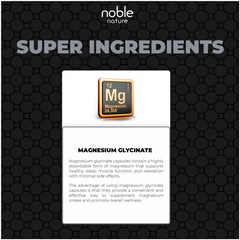 Noble Nature Magnesium Glycinate ingredients graphic emphasizing premium ingredients.