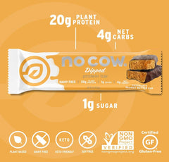 No Cow berry swirl dipped bars on tray—easy on-the-go fuel