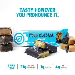 No Cow High Protein Bars keto friendly symbol on wrapper