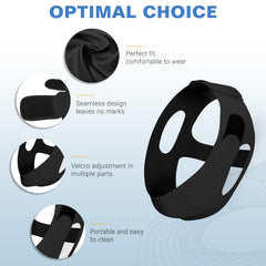 NOIKO chin strap worn on head demonstrates secure fit for side sleeping