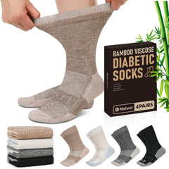 NOLUNT diabetic crew socks with moisture-wicking fabric for all-day dryness