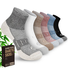 Nolunt diabetic socks for men in ankle pack, six colors, versatile for daily wear.