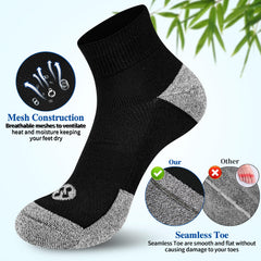 NOLUNT socks for men, black ankle pack, non-binding fit supports circulation.