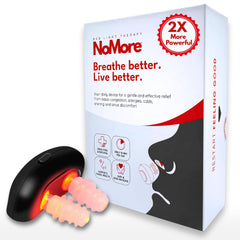 NoMore Original nose device front view for nasal comfort with red light therapy.