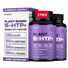 Nootrix Organic 5-HTP+ bottle shown for restful sleep support and mood balance.