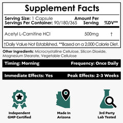 Nootropics Depot Acetyl L-Carnitine 500mg jar closeup shows vegan formula