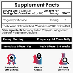 Close-up of Nootropics Depot Cognizin capsules highlighting quality for cognitive clarity