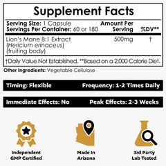 Nootropics Depot Lions Mane bottle front for daily mental performance.