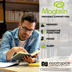 Nootropics Depot Magtein capsules in hand ready for daily focus.