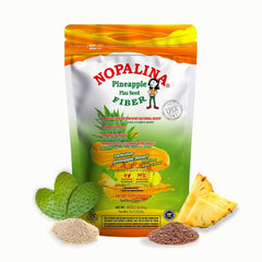 Nopalina Fiber Formula Pineapple bag with powder ready to mix for digestive support.