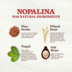 Nopalina Flax Seed Plus front label highlights flax seed blend for daily fiber.