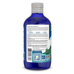 Close-up of lemon-flavored Nordic Naturals cod liver oil label.