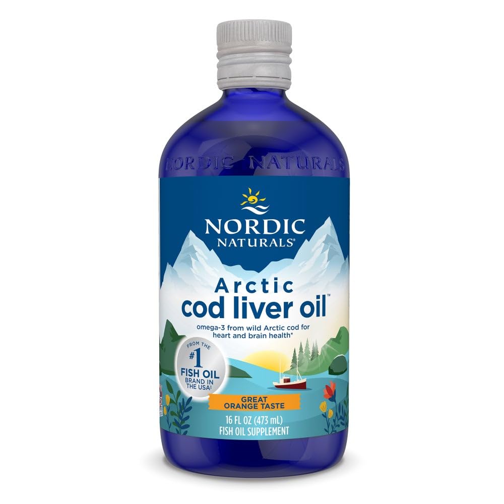 Nordic Naturals Arctic Cod Liver Oil orange bottle front view for daily omega-3 support