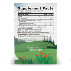 Measuring scoop included for precise dosing of Nordic Naturals Baby’s Nordic Flora Probiotic Powder.