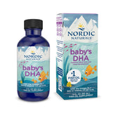 Nordic Naturals Baby’s DHA bottle closeup highlighting pure omega-3 source for development